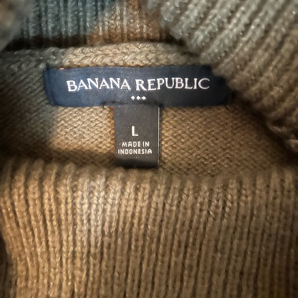 Olive Green Turtleneck Sweater Dress - Picture 2 of 2